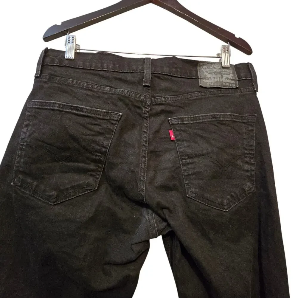 Levi's Black 541 Straight Leg Jeans Mens 32